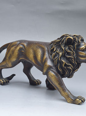 开业礼品纯铜招财狮子摆件办公室客厅博物架公司前台装饰工艺品