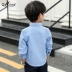Qiao Mi Rabbit Trẻ em mặc áo sơ mi bé trai 2019 Trang phục mùa thu mới Big Boy dài tay cho bé trai Hiển thị áo trẻ em - Áo sơ mi