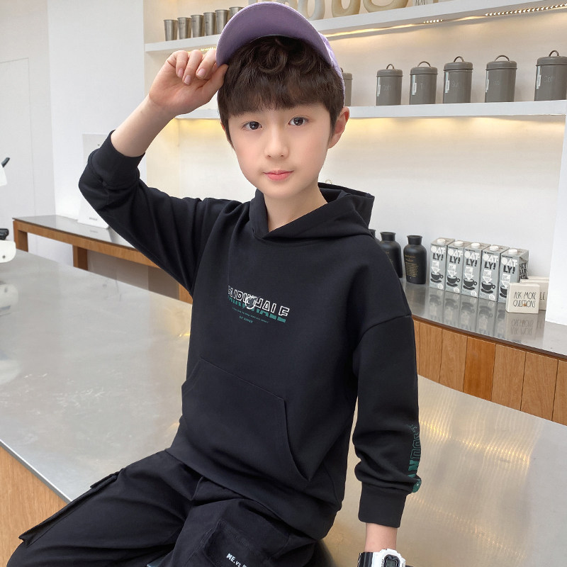 【清仓】男童卫衣春秋装新款2023童装宽松打底衫中大童连衣帽上衣_虎窝淘