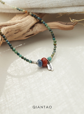 原创国风礼物锁骨链QIANTAO925银