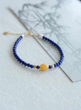 青金石文玩手链QIANTAO琥珀气质