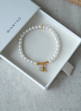 竹节手串淡水珍珠S925纯银新中式