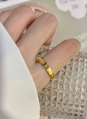 女日韩小众设计简约鱼鳞片戒指