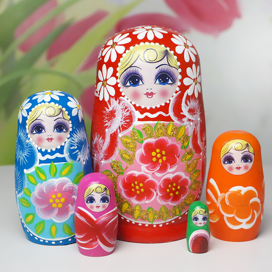 Special offer hand-painted Russian matryoshka doll 5 layers
