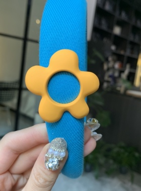 长春花蓝紫色日常洗脸时尚发卡