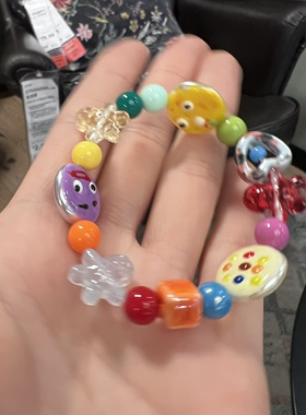 搞怪表情混搭手链弹力串珠