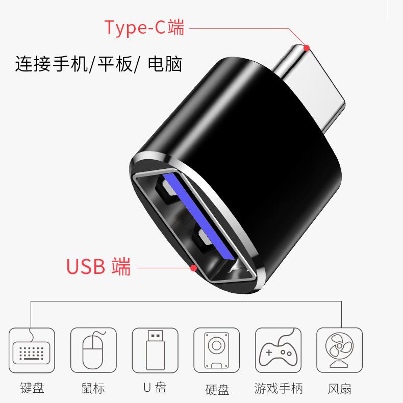 usb转typec转接头pd14快充数据线转换器插头适用华为苹果12手机接 - 图0