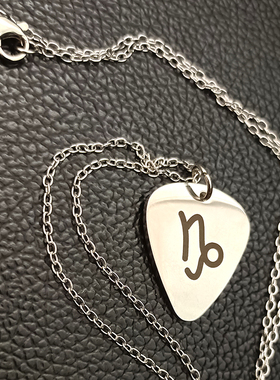 钛钢吉他拨片项链定制双面刻字照片学生情侣吊坠男女朋友生日礼物