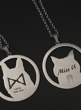 DIY来图定制纯银宠物照片刻字人像名字小猫咪狗狗图片纪念品项链