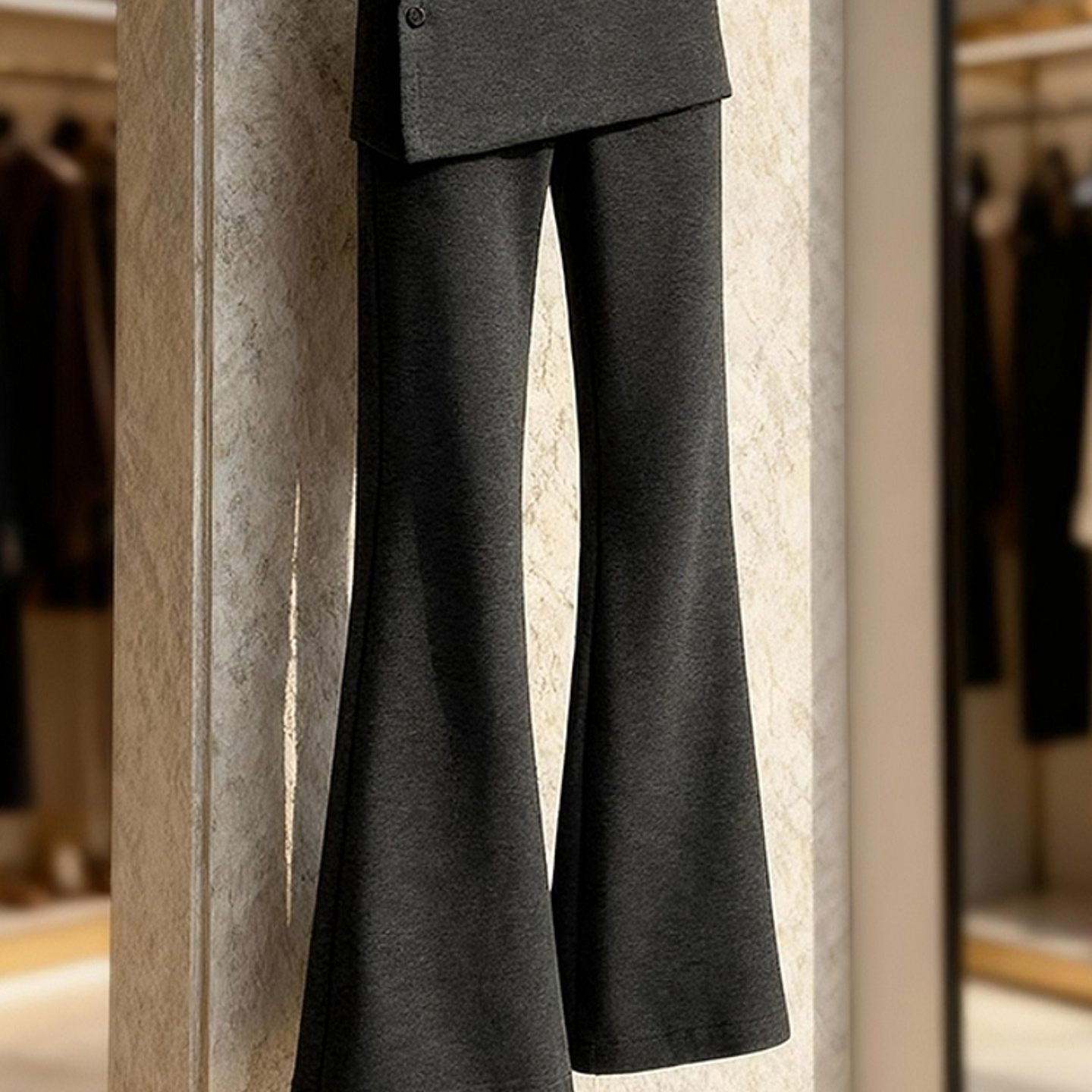 外贸撤回冬季今年流行超好看微喇阔腿裤女超火的加绒加厚灰色裤子,淘宝优惠券,粉丝福利购,淘宝优惠卷