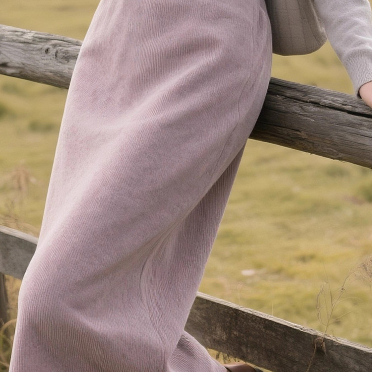 外贸撤回显瘦2025秋冬季气质高腰灯芯绒淡紫色直筒中长款半身裙女,淘宝优惠券,粉丝福利购,淘宝优惠卷