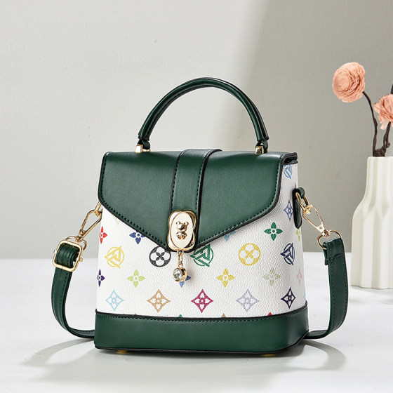 Textured casual soft leather shoulder crossbody small bag