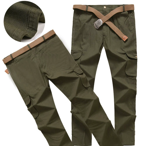 Хлопковые осенние износостойкие рабочие штаны для работы, увеличенная толщина, свободный крой