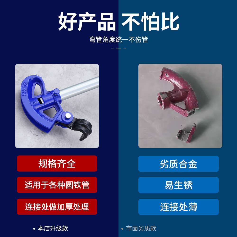 手动弯管器镀锌管铜管钢管线管弯管神器管材弧度折弯电工弯管工具 - 图3