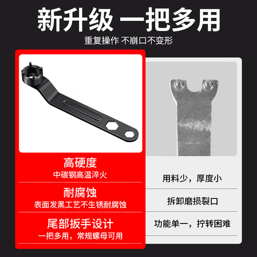 角磨机可调节扳手配件四爪抛光机专用扳手电动工具压板拆卸扳手 - 图2