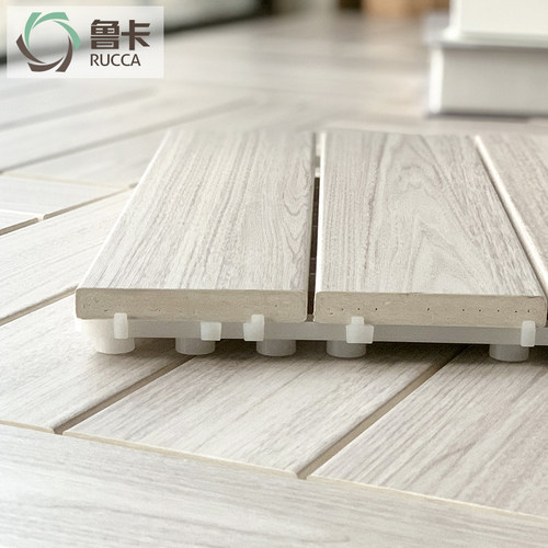 室外生态木户外防水阳台木拼接DIY 自贴自拼塑木露台地板防腐木板 - 图2