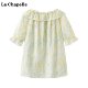 La Chapelle/La Chapelle ເສື້ອຢືດ babydoll gradient smudged babydoll sweater for women summer style new ruffled puff sleeve blouse