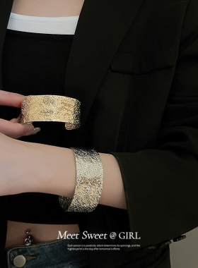 冷淡风夸张宽手镯开口手镯女手链麻花时尚臂环手腕配饰简约手饰