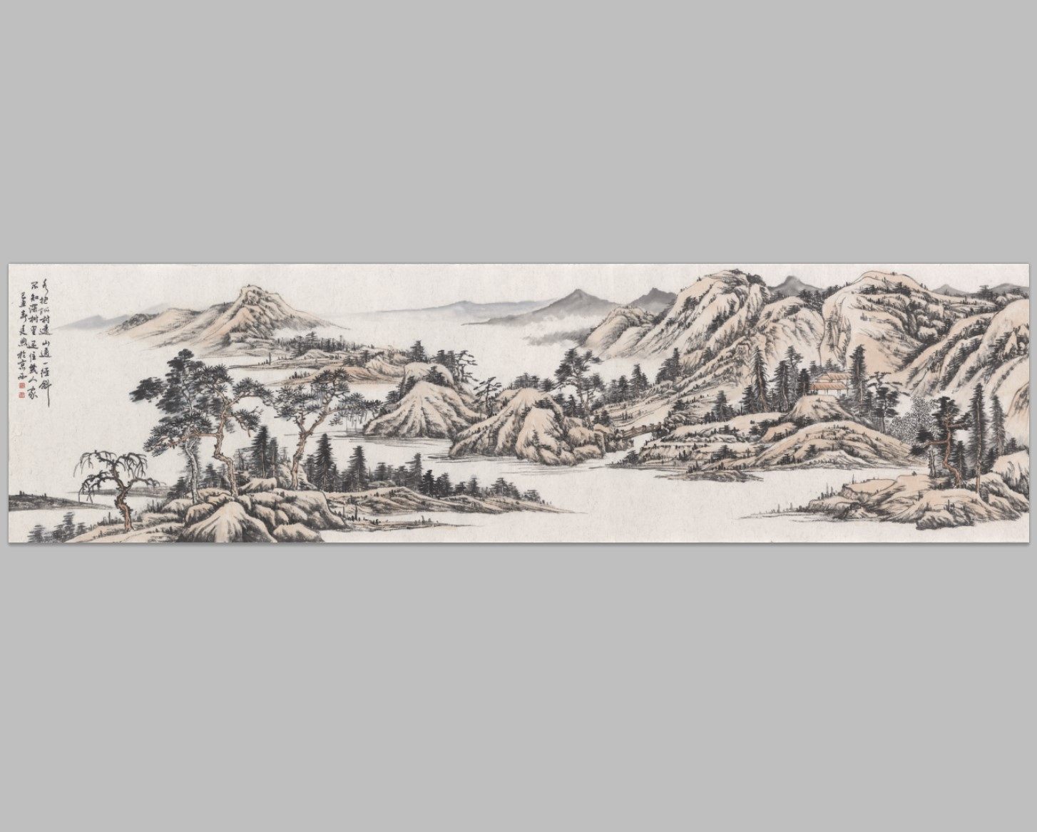 山水横幅国画名家字画心客厅卧室酒店装饰芯高清宣纸微喷打印,淘宝优惠券,粉丝福利购,淘宝优惠卷