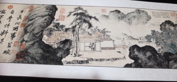 故宫博物院 唐寅 事茗图 国画名家字画装饰画心宣纸高清微喷打印 - 图2