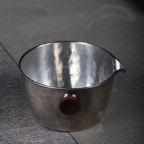 Dust Lusho Out Pure Silver Handmade Day Style Workout Tea Binaural Cup 999 Pure Silver Boat Type Double Ear Fair Cup