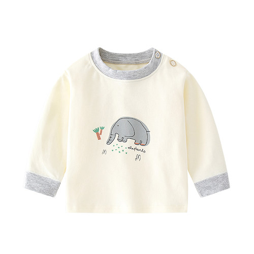 七贝乐宝宝上衣春秋季纯棉婴幼儿衣服可爱套头长袖T恤打底衫秋装 - 图3