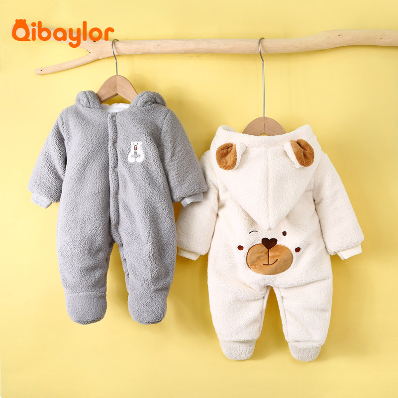 新生儿连体衣服宝宝秋冬套装哈衣 qibaylor七贝乐连身衣/爬服/哈衣