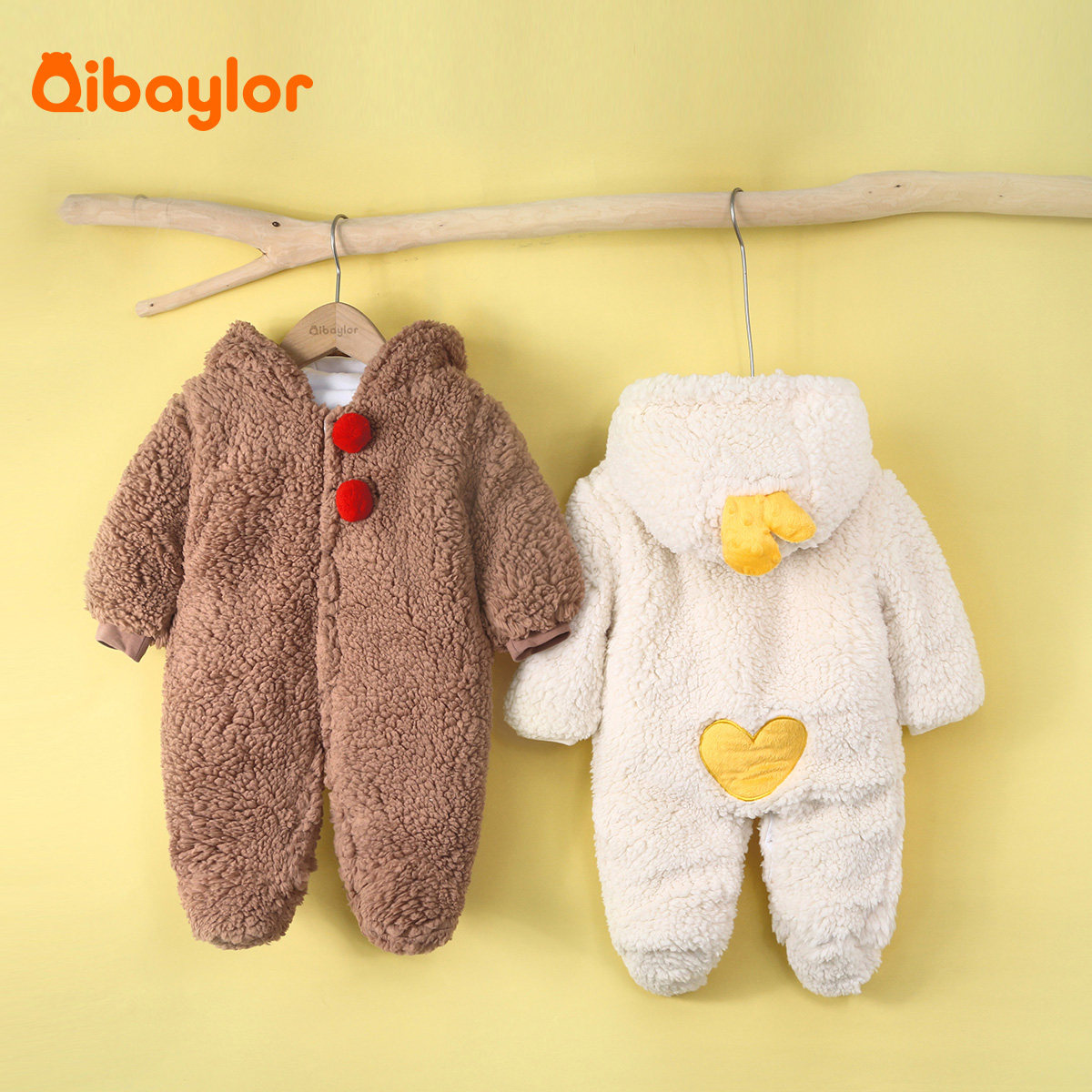 新生儿连体衣服宝宝秋冬套装哈衣 qibaylor七贝乐连身衣/爬服/哈衣