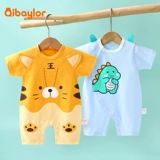 Хлопковая милая тонкая детская летняя летняя одежда для новорожденных, короткий рукав, популярно в интернете, 6 мес.