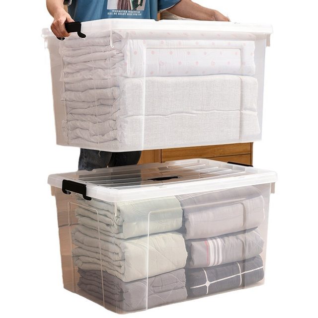 Transparent storage box Handheld book clothes storage box