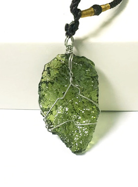 捷克陨石吊坠 饰品项链毛衣链挂件绿玻璃陨石