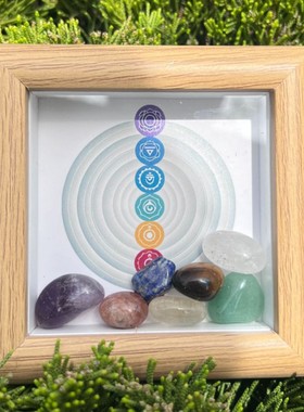 天然水晶相框摆件能量冥想女神