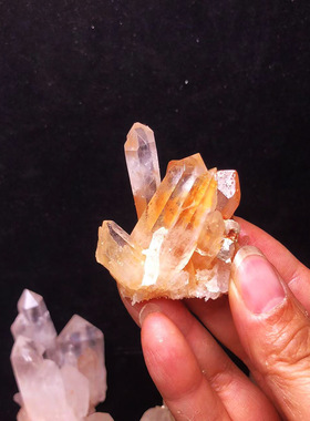 天然水晶簇原石矿标摆件 家居装饰原生态观赏石白水晶簇晶花