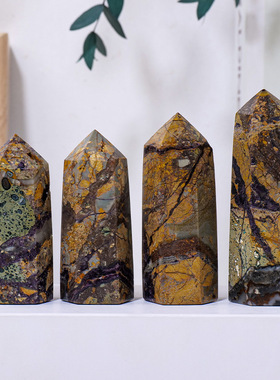 天然水晶苏纪石舒惧来玉石单尖水晶柱六棱柱能量石柱家居装饰摆件
