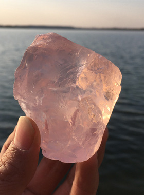 天然粉水晶阿赛斯特莱梵天透体粉水晶原石原矿能灵石