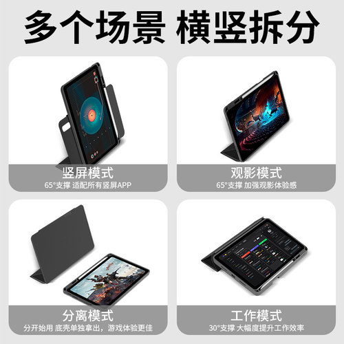 【圆环磁吸拆分】适用华为matepad保护套平板matepadair11.5英寸带笔槽pro11全包亚克力2023旋转拆分保护壳 - 图2