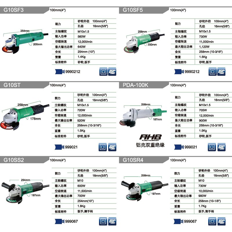 高壹工机/日立角磨机G10SF3大功率瓷砖木材打磨机磨光机切割机-图1