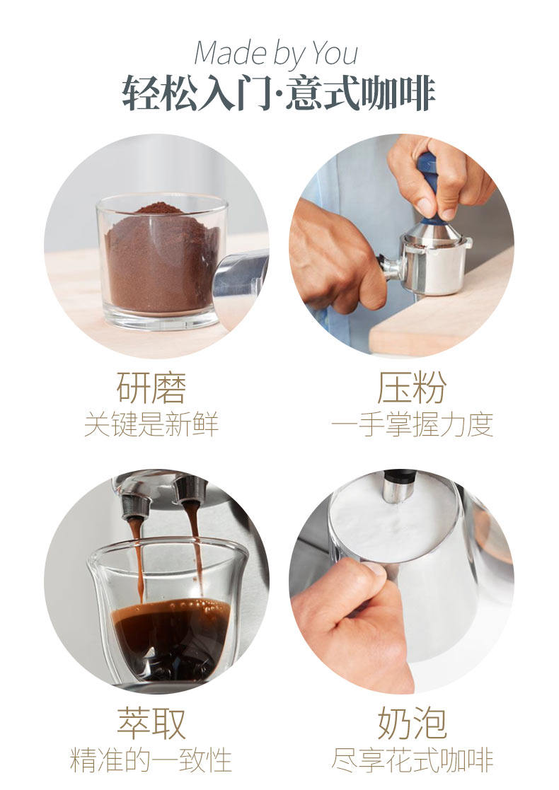 意大利delonghi家用咖啡机打奶泡 咖基米德咖啡机