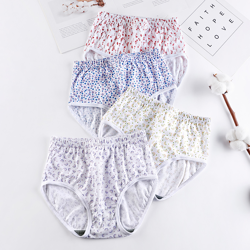 3条ab内裤纯精梳棉女短裤印花圆点透气新型抗菌舒适三角裤L630,淘宝优惠券,粉丝福利购,淘宝优惠卷