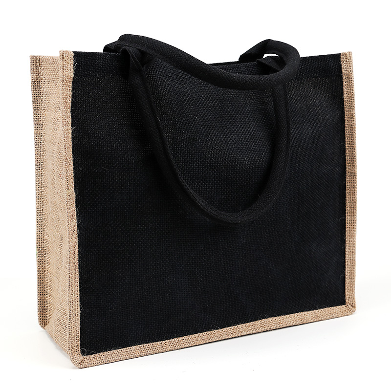 黄麻手提凹袋造型单肩购物袋大容量手拎袋环保袋定制logo棉麻布包 - 图2