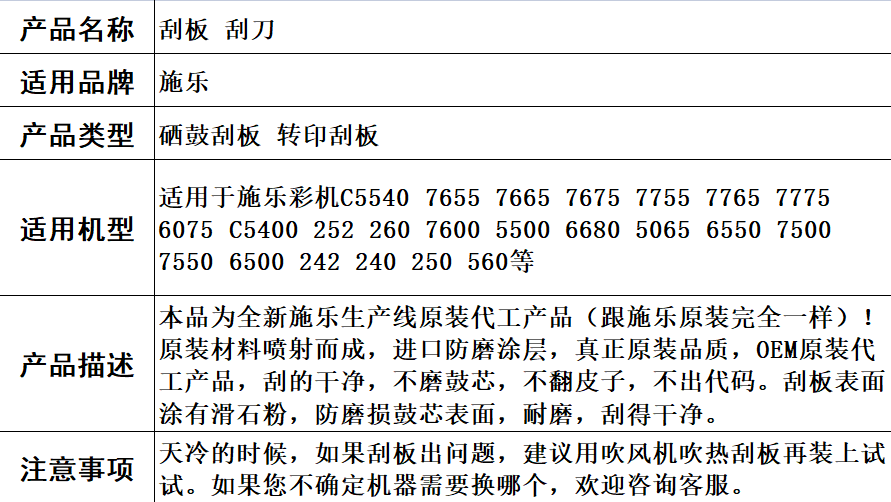 施乐 5065 6550 7500 7550 6500 7775 7600 560 硒鼓刮板刮刀刮片 - 图2