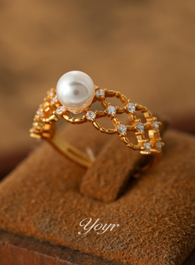 YOYR925银冰花蕾戒指 气质轻奢镶嵌银戒时尚