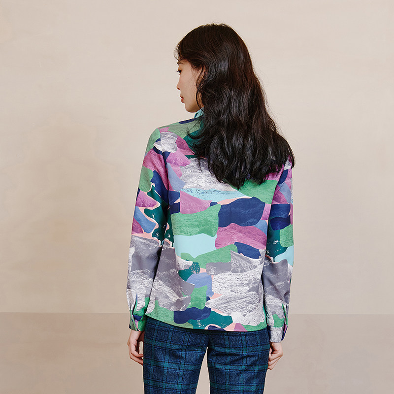 tanni新品撞色翻领蝴蝶结通勤正肩H版衬衣TL31SH027A