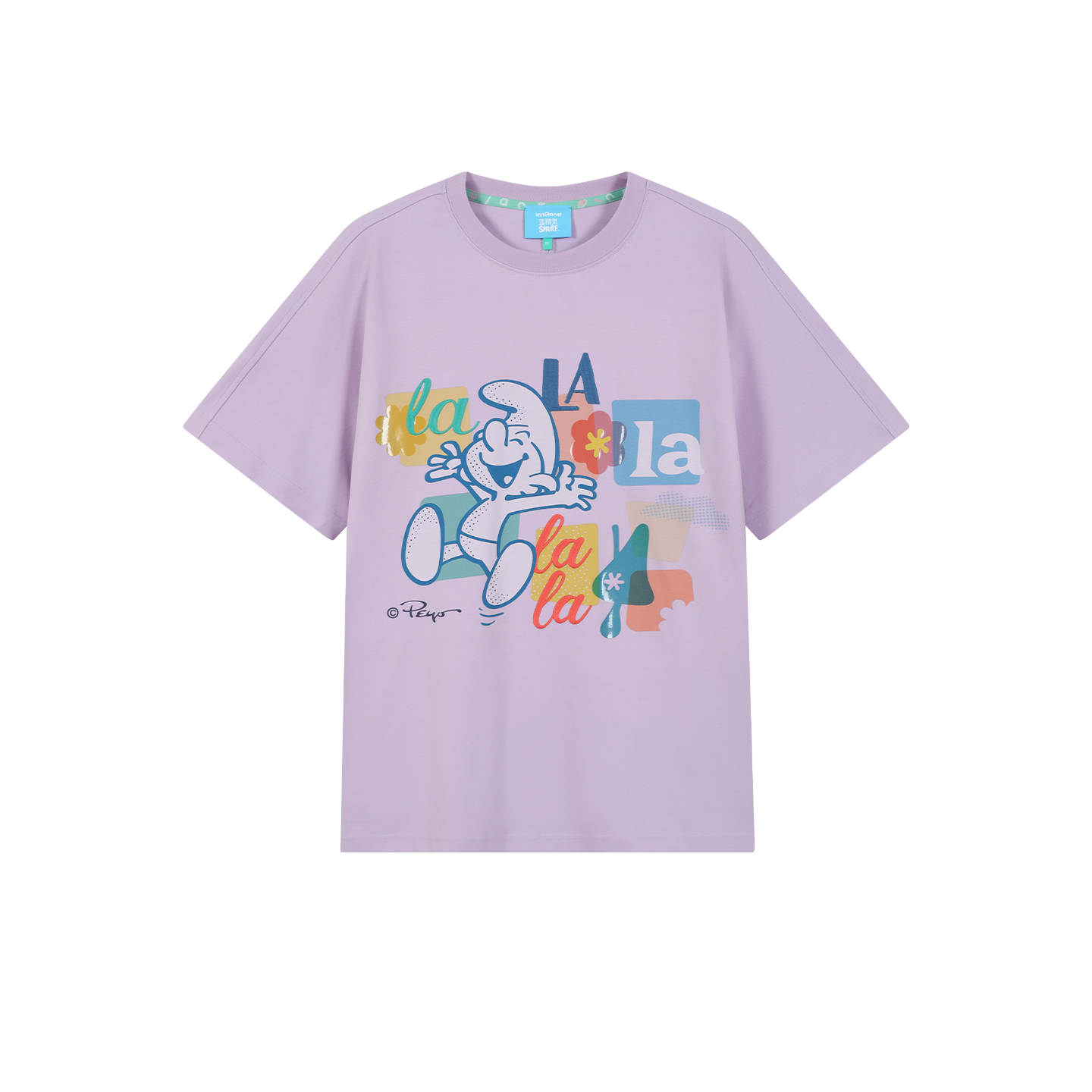 innplanet25秋新款蓝精灵联名甜酷上衣宽松短袖T恤PO11TS846B - 图3