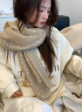 春夏秋烫金韩版女小麦芽围巾丝巾