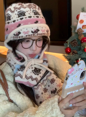 超适合雪地氛围感费尔岛帽子围巾