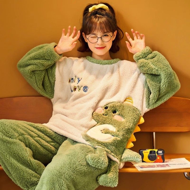 秋冬季款情侣睡衣揭阳加厚加绒可爱女款套头珊瑚绒男士家居服套装,淘宝优惠券,粉丝福利购,淘宝优惠卷