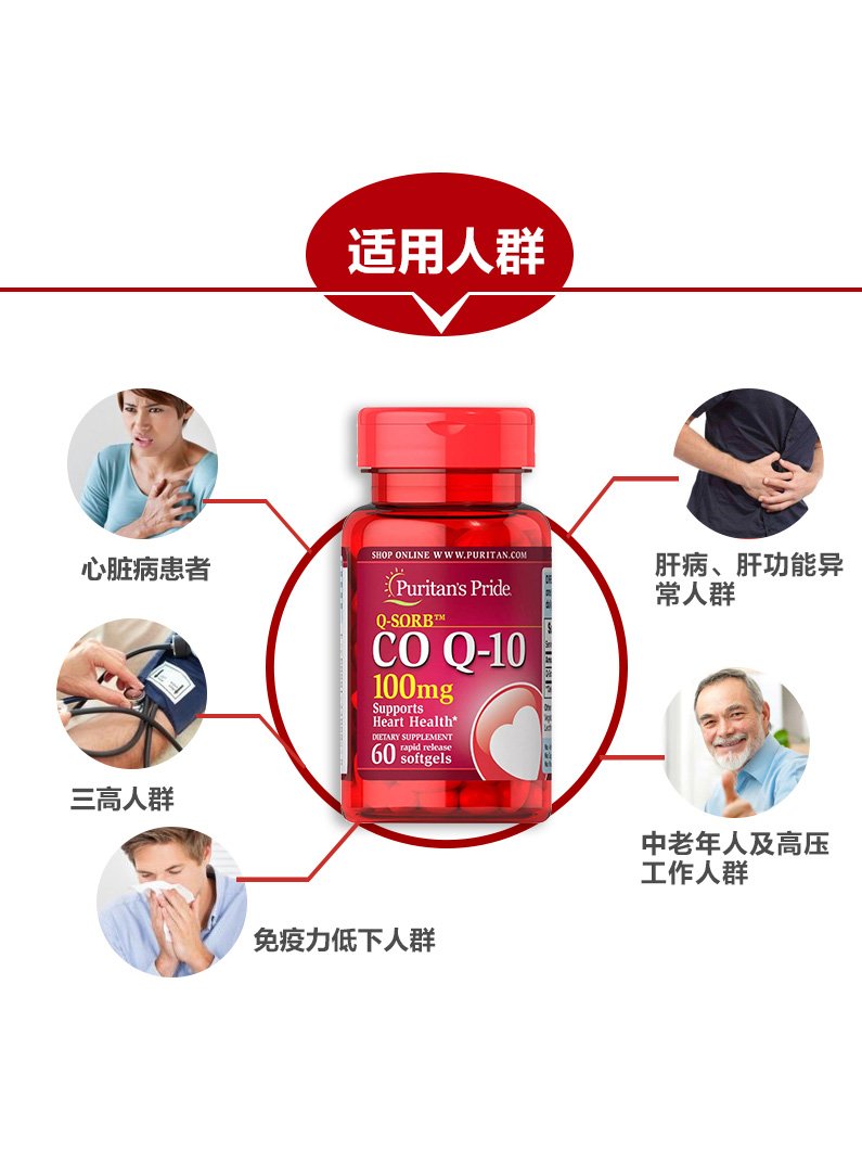 宜度海外专营店普丽普莱辅酶ql0胶囊q一10辅酶素q10原液美国原装进口天猫心脏药2