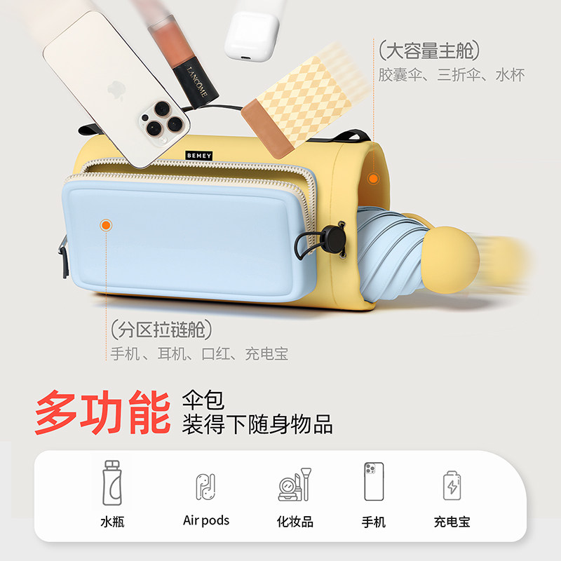 备美遮阳伞太阳伞防晒防紫外线女晴雨两用小巧便携五折叠胶囊雨伞