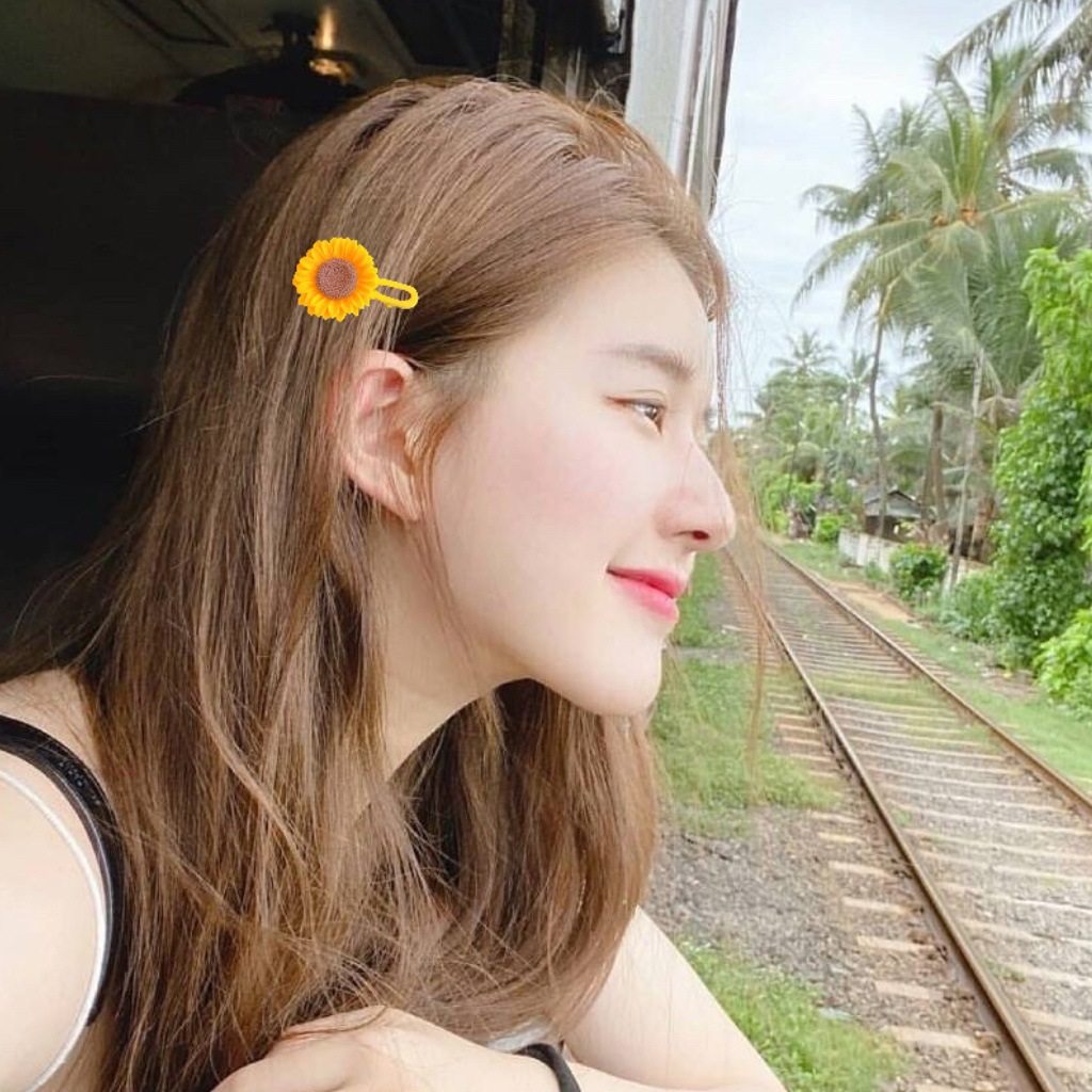 可爱向日葵发夹卡通花朵发卡少女洋气碎发夹八字刘海侧边夹子头饰,淘宝优惠券,粉丝福利购,淘宝优惠卷